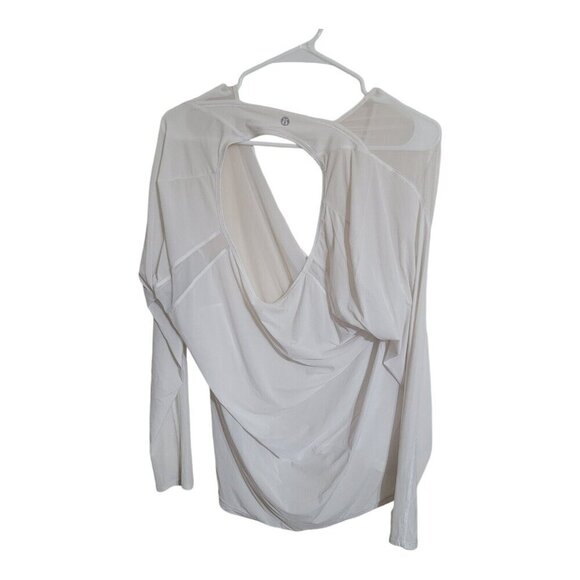 Lululemon top Women 1X White You’re Lucky Mesh Open Back Athleisure Sportswear - Picture 3 of 5